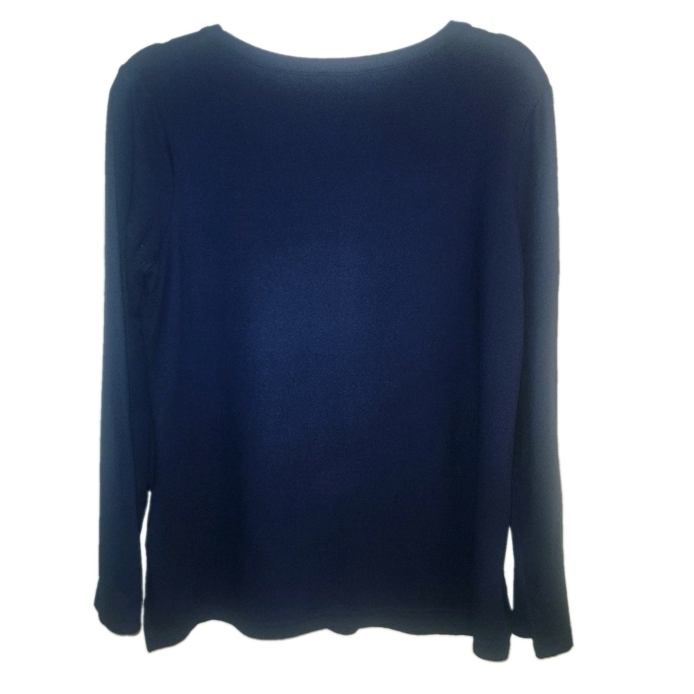 Mario Serrani Women's Butter Soft Blue Henley Long Sleeve Top. Medium - Picture 2 of 6